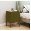 Image de Table de chevet Vert olive 35x35x51 cm Acier