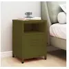Image de Table de chevet Vert olive 35x35x51 cm Acier
