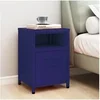 Image de Table de chevet Bleu marine 35x35x51 cm Acier