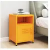 Image de Table de chevet Jaune moutarde 35x35x51 cm Acier336218