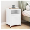 Image de Table de chevet Blanc 35x35x51 cm Acier