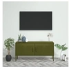 Image de Meuble TV Vert olive 105x35x50 cm Acier