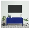 Image de Meuble TV Bleu marine 105x35x50 cm Acier