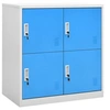 Image de Armoire à casiers Gris clair et bleu 90x45x92,5 cm Acier