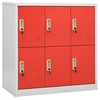 Image de Armoire à casiers Gris clair et rouge 90x45x92,5 cm Acier