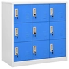 Image de Armoire à casiers Gris clair et bleu 90x45x92,5 cm Acier