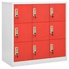 Image de Armoire à casiers Gris clair et rouge 90x45x92,5 cm Acier