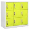Image de Armoire à casiers Gris clair et vert 90x45x92,5 cm Acier