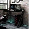 Image de Bureau de jeu avec pieds en forme de ZZ Noir 110x60x75 cm