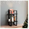 Image de Bibliothèque à 2 niveaux Noir 40x30x70 cm Bois de pin massif806416