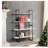 Image de Bibliothèque à 4 niveaux blanc 100x30x140 cm bois d ingénierie