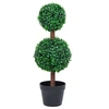 Image de Plante de buis artificiel avec pot Forme de boule Vert 60 cm