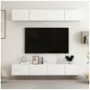 Image de Meubles TV 4 pcs Blanc 100x30x30 cm Bois d'ingénierie3074452
