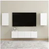 Image de Ensemble de meubles TV 4 pcs Blanc Bois d ingénierie