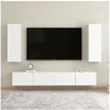 Image de Ensemble de meubles TV 4 pcs Blanc Bois d ingénierie