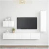 Image de Ensemble de meubles TV 4 pcs Blanc Bois d ingénierie