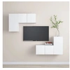 Image de Ensemble de meubles TV 4 pcs Blanc Bois d ingénierie
