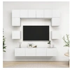 Image de Ensemble de meubles TV 8 pcs Blanc Bois d ingénierie