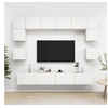 Image de Ensemble de Meubles TV 8 pcs, Ensemble d'Armoires de Tï¿½lï¿½vision avec Rangement, Meubles Tï¿½lï¿½ de Salon, Blanc Bois d'Ingï¿½nierie