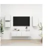 Image de Ensemble de Meubles TV 5 pcs, Ensemble d'Armoires de Télévision avec Rangement, Meubles Télé de Salon, Blanc Bois d'Ingénierie 3078695