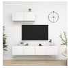 Image de Meubles TV 3 pcs Blanc Bois d ingénierie