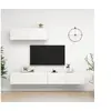 Image de Meubles TV 3 pcs Blanc Bois d ingénierie