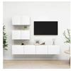 Image de Ensemble de meubles TV 4 pcs Blanc Bois d ingénierie