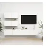 Image de Ensemble de meubles TV 4 pcs Blanc Bois d ingénierie