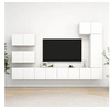 Image de Ensemble de Meubles TV 8 pcs, Ensemble d'Armoires de Télévision avec Rangement, Meubles Télé de Salon, Blanc Bois d'Ingénierie 3078716