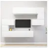 Image de Ensemble de Meubles TV 8 pcs, Ensemble d'Armoires de Télévision avec Rangement, Meubles Télé de Salon, Blanc Bois d'Ingénierie 3078723