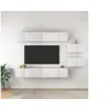 Image de Meubles TV 8 pcs, Armoires de Télévision avec Rangement, Meubles Télé de Salle de Séjour Salon Intérieur, Blanc Bois d'Ingénierie 3078727