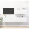 Image de Ensemble de meubles TV 4 pcs Blanc Bois d ingénierie