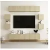 Image de Ensemble de Meubles TV 10 pcs, Ensemble d'Armoires de Télévision avec Rangement, Meubles Télé de Salon, Chêne Sonoma Bois d'Ingénierie