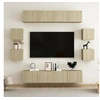Image de Ensemble de Meubles TV 8 pcs Ensemble d'Armoires Stéréo Centres de Divertissement Salon Salle de Séjour Intérieur Chêne Sonoma Aggloméré