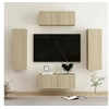 Image de Ensemble de meubles TV 4 pcs Chêne sonoma Bois d ingénierie