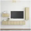 Image de 4-delige Tv-meubelset bewerkt hout sonoma eikenkleurig3078991