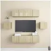 Image de Ensemble de meubles TV 6 pcs Chêne sonoma Bois d ingénierie