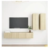 Image de Ensemble de meubles TV 4 pcs Chêne sonoma Bois d ingénierie