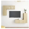 Image de Ensemble de meubles TV 4 pcs Chêne sonoma Bois d ingénierie