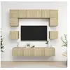 Image de Ensemble de meuble TV 8 pcs Chêne sonoma Bois d ingénierie