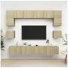 Image de Ensemble de meuble TV 8 pcs Chêne sonoma Bois d ingénierie