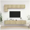 Image de Ensemble de meuble TV 5 pcs Chêne sonoma Bois d ingénierie