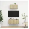 Image de Ensemble de meuble TV 2 pcs Chêne sonoma Bois d ingénierie