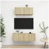 Image de Ensemble de meuble TV 2 pcs Chêne sonoma Bois d ingénierie