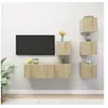 Image de Ensemble de Meubles TV 5 pcs, Ensemble d'Armoires de Télévision avec Rangement, Meubles Télé de Salon, Chêne Sonoma Bois d'Ingénierie