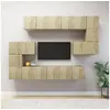 Image de Ensemble de meubles TV 10 pcs Chêne sonoma Bois d ingénierie