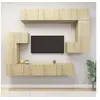 Image de Ensemble de meubles TV 8 pcs Chêne sonoma Bois d ingénierie