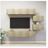 Image de Ensemble de meuble TV 6 pcs Chêne sonoma Bois d ingénierie