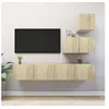 Image de Ensemble de meuble TV 4 pcs Chêne sonoma Bois d ingénierie