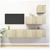 Image de Ensemble de meubles TV 4 pcs Chêne sonoma Bois d ingénierie